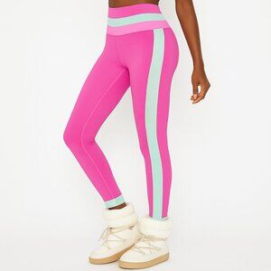 BEACH RIOT Leggings XS Ribbed Colorblock Pink Mint High Rise Stretch Yoga Gym